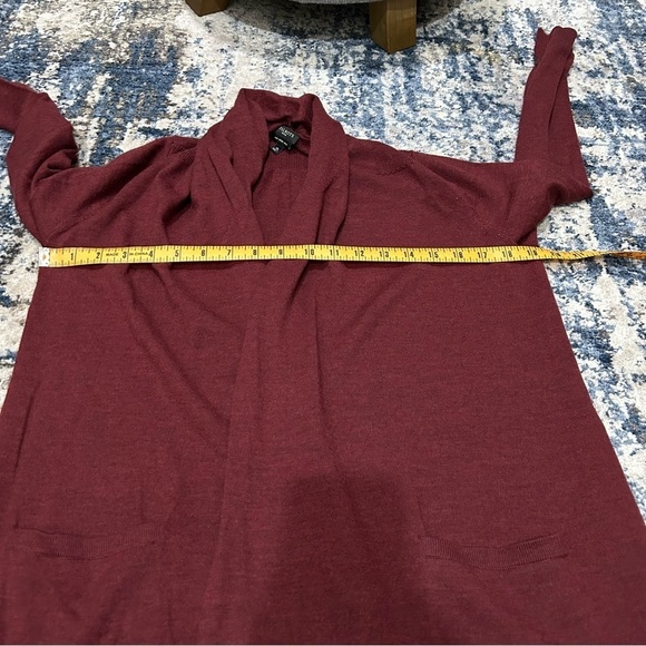 Talbots Pure Merino Wool Red Open Front Cardigan with Pockets Size Medium Petite - Picture 6 of 8